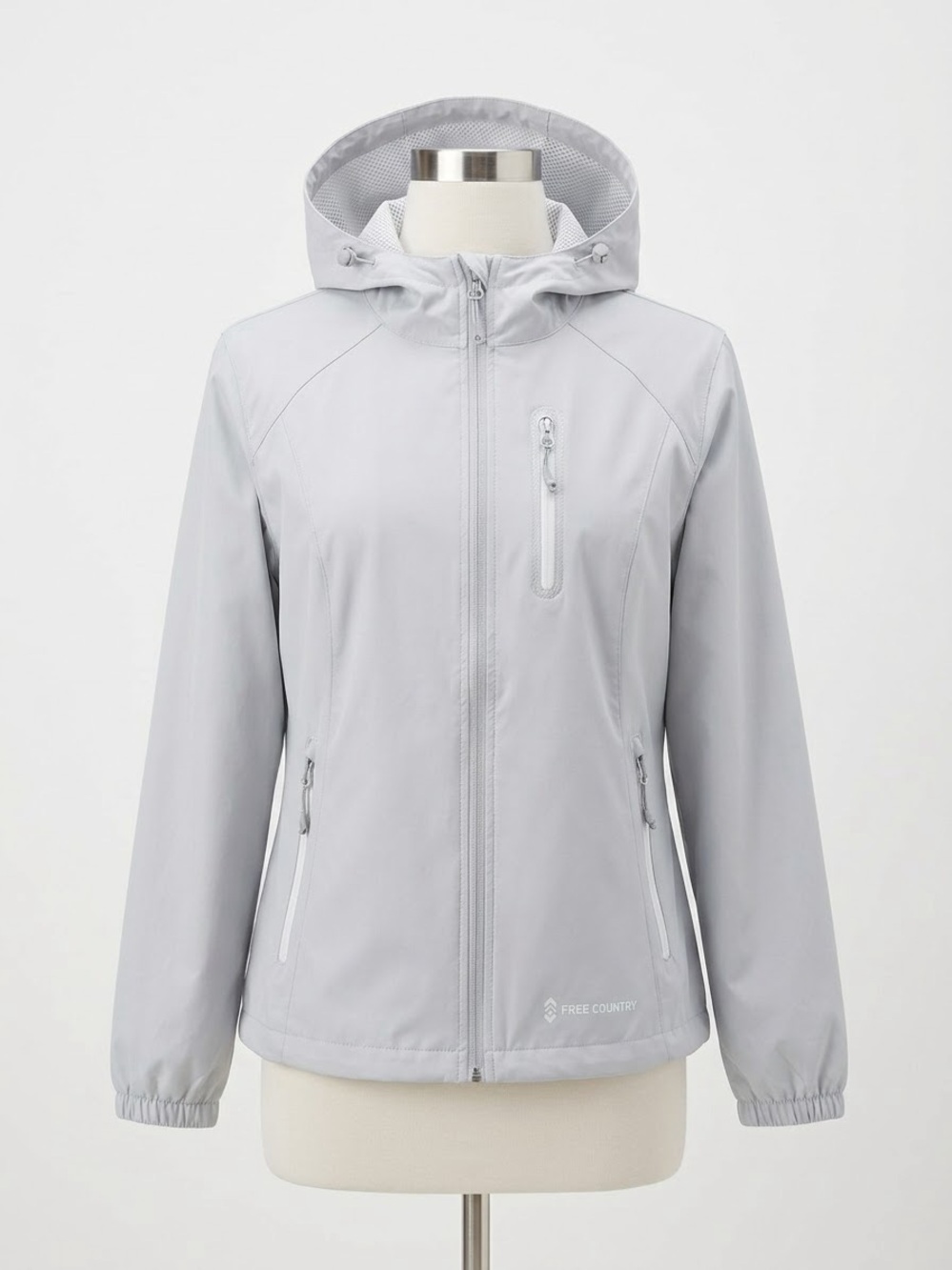 Free Country Light Gray Hooded Utility Jacket